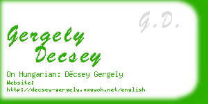 gergely decsey business card