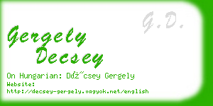gergely decsey business card